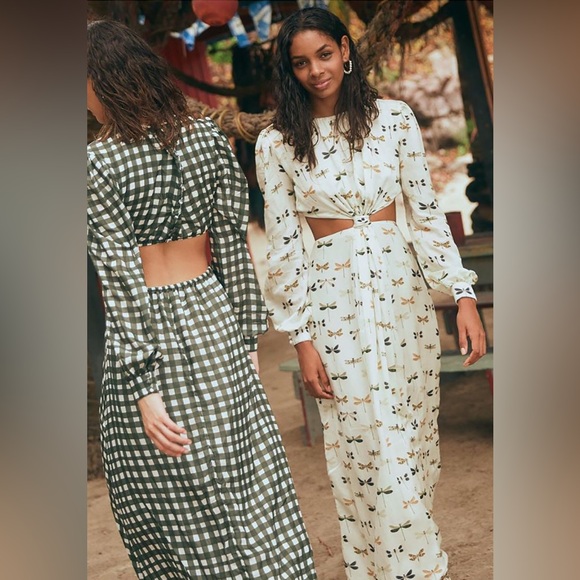 Agua by Agua Bendita Twisted front Parana Maxi Dress in gingham - Picture 2 of 8